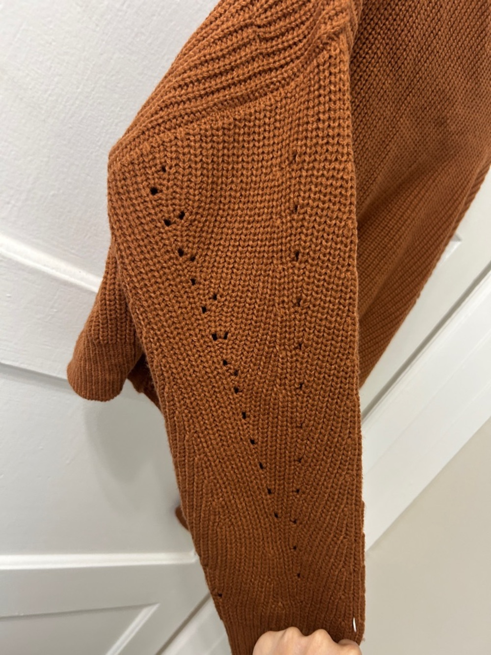 Cropped Button-Front Cardigan - Rust - Picture 4 of 5
